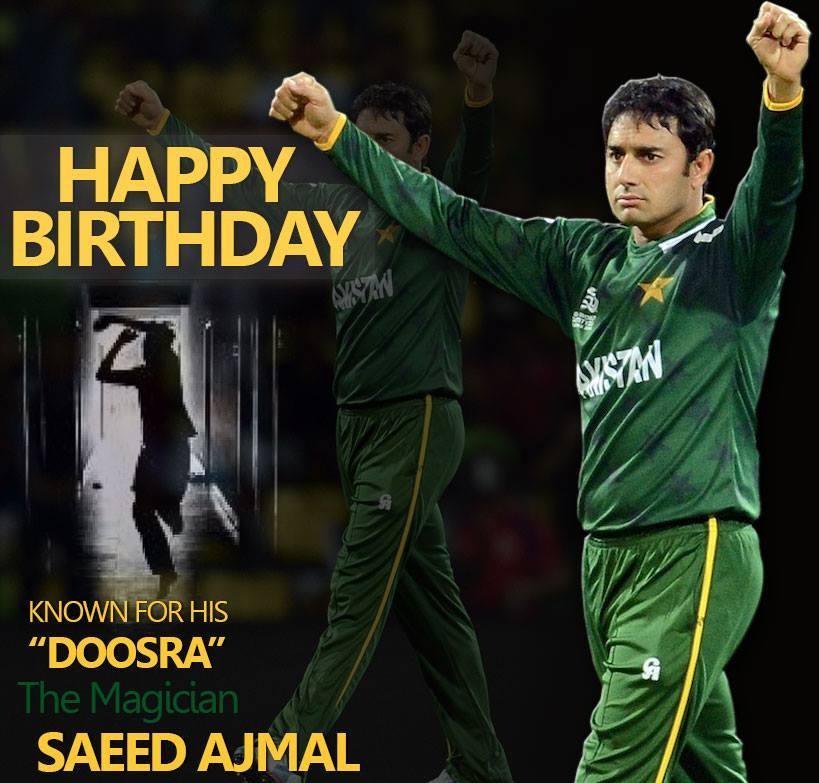 4  4  7  - Wickets
1  2  - Fifers
4  - Ten-wkt-haul 

-Happy Birthday Saeed Ajmal! 