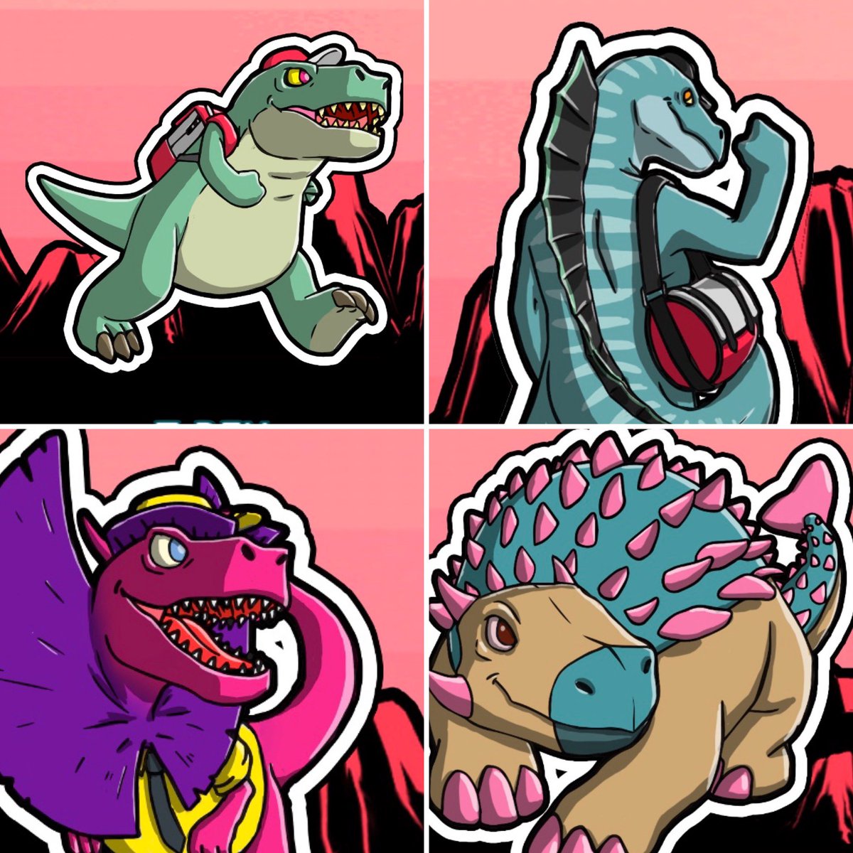 DinoDlvrySrvce's tweet photo. Check out our original cast of #Dinosaurs Which ones do you like!?

Illustrations by @Tesh_Samuel 

#Velociraptor #Pachygalosaurus #TRex #Spinosaurus #Dilophosaurus #Ankylosaurus

#dinodeliveryservice #illustration #art #gamedev #gameart #indiedev #unity3d #games #characterart https://t.co/81ZltrFCXx