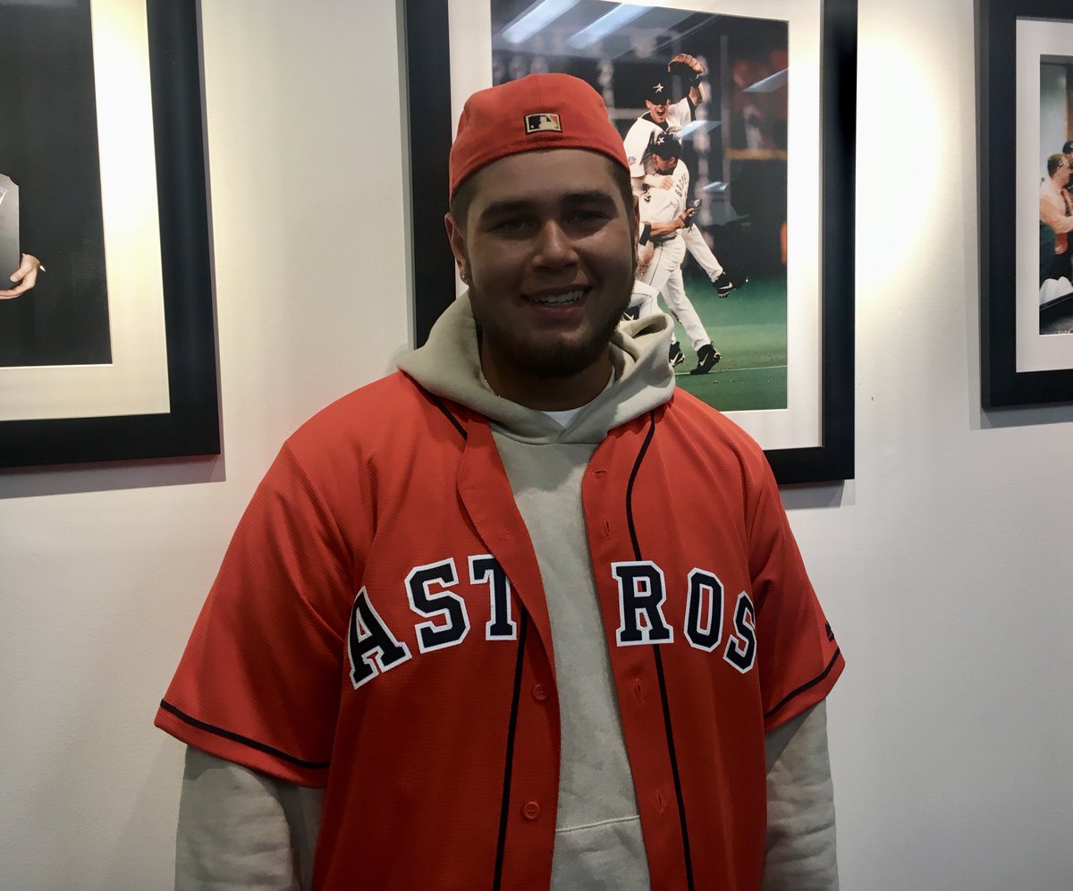 Alyson Footer on X: Jose Lima Jr. will catch Mike Hampton's ceremonial  first pitch before Game 2 of the ALCS. I remember when this kid was born.  He's now 21, studying at
