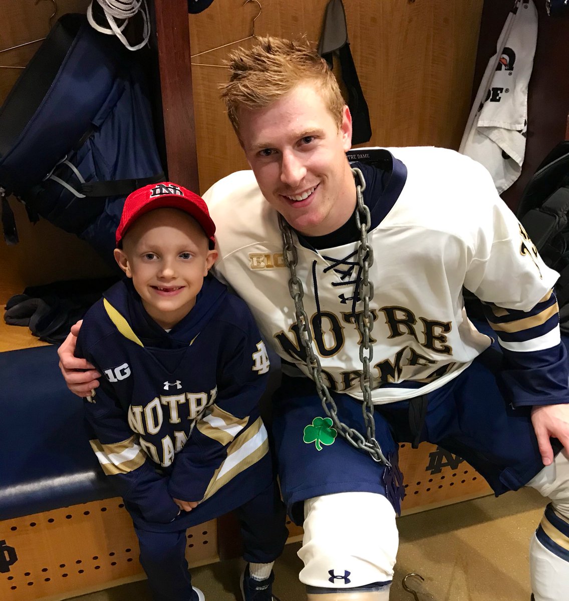 NDHockey's tweet photo. ⛓With some big hits, two goals and an assist, Colin Theisen earned our Player of the Game Chain! 

#GoIrish☘️ https://t.co/znWWVlX0Ti