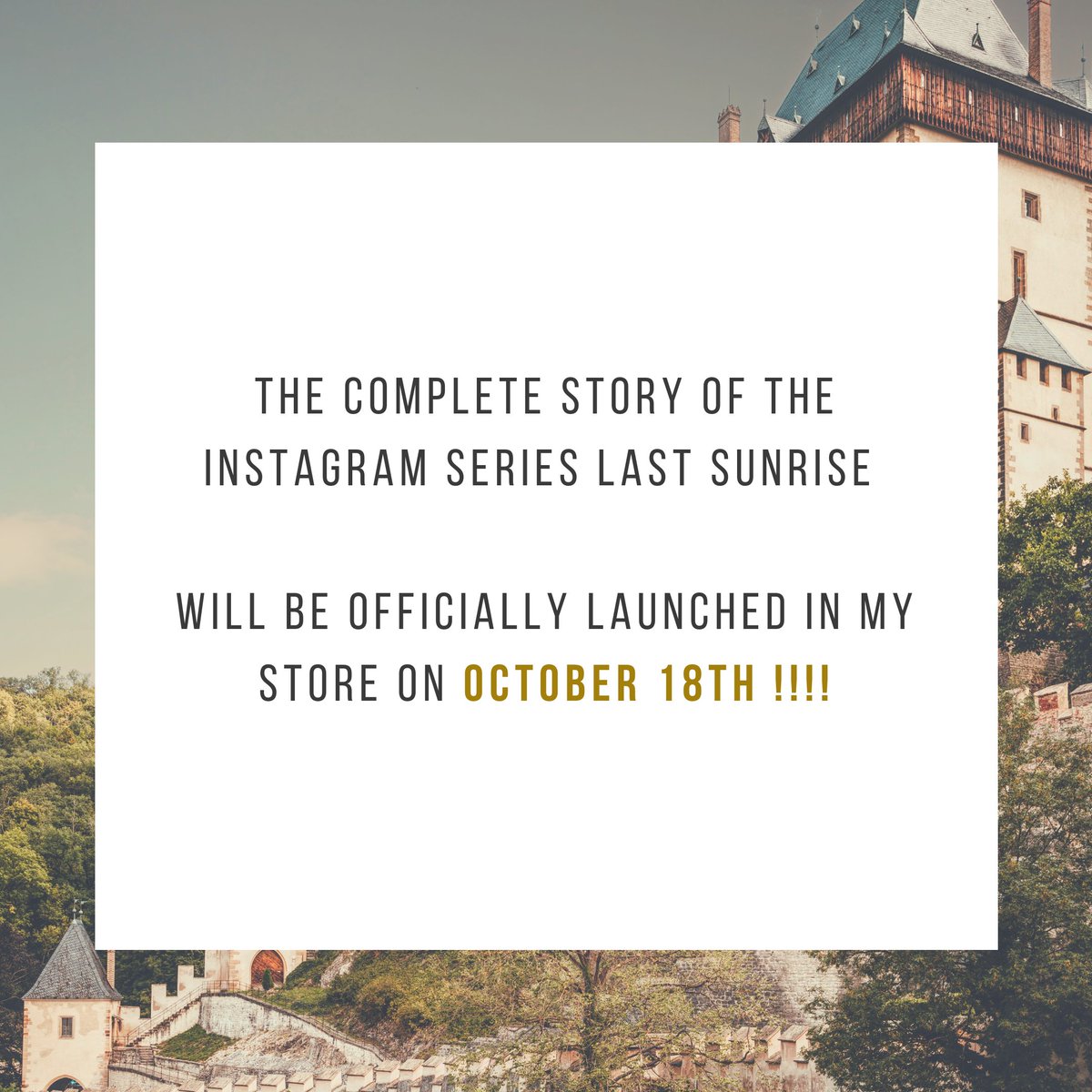 dbleusarcelle's tweet image. Aaah I'm so excited to finally share the date release of the Last Sunrise Ebook!! Expect it's selling on October 18th!!!