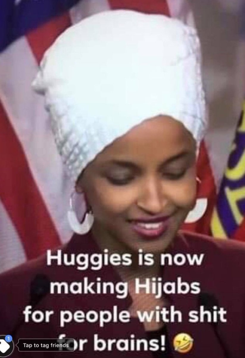 Why does omar have a diaper on her head? There's no half way muslims. All that makeup and talking down to a men is a stoning offence in a muslim countries.
