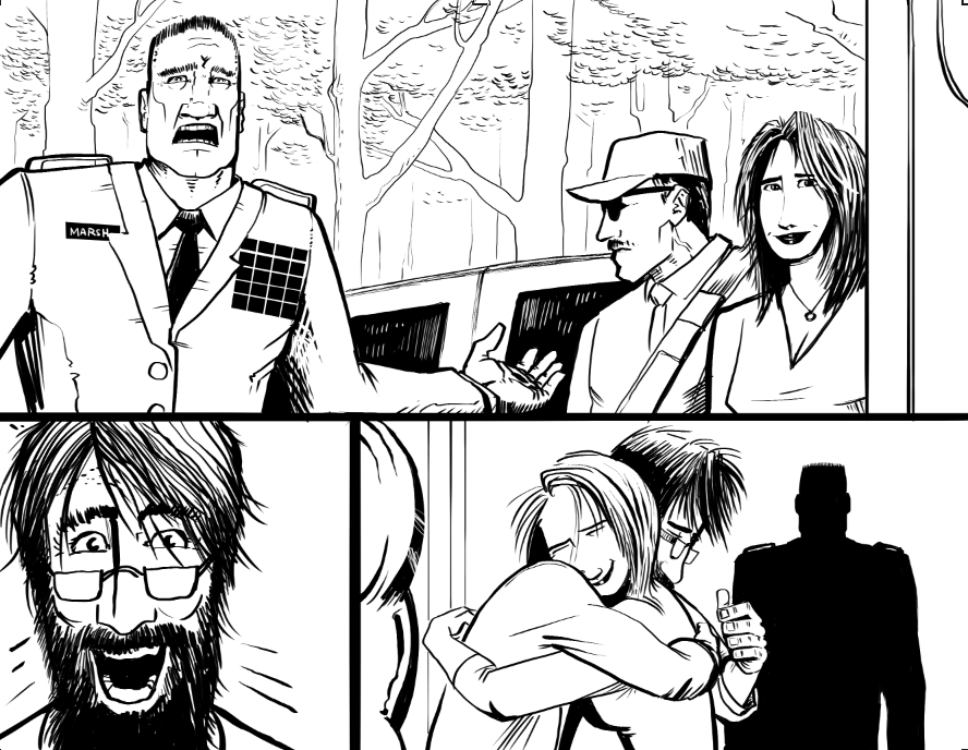 muttman75's tweet photo. Krupin is reunited with his sister. General Marsh establishes the team and sends them on their mission - to find the stolen CRO technology and return it to US soil. HIRO: Blood of Patriots. #comicprogress #makingcomics https://t.co/IJvXRcYK1r