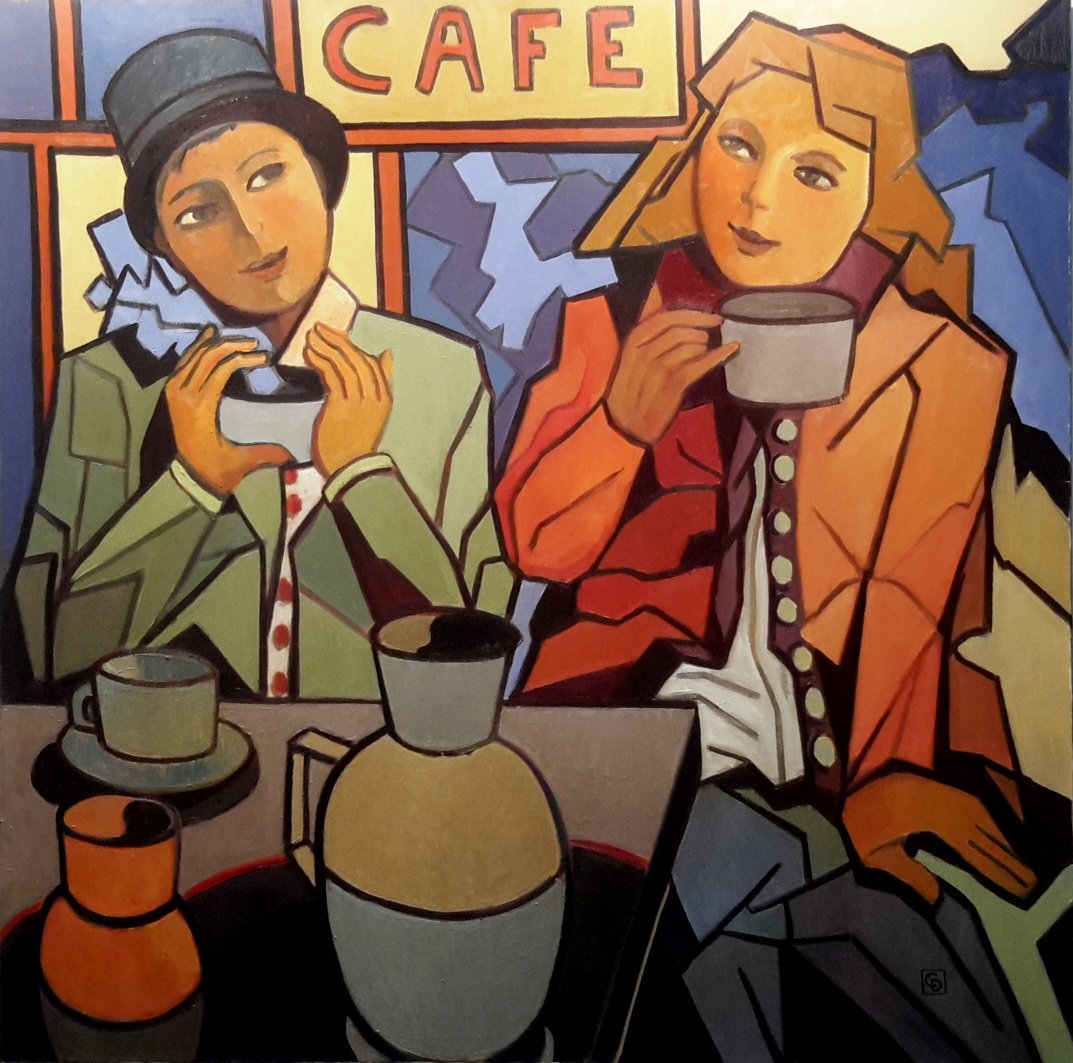 Café (oil painting) Claude DESMOULIN Artissi~(me) 🎨🖌️ .~.