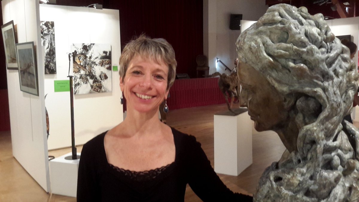 Requiem pour la Loire (bronze) by Anne BOISEAUBERT : The sculptor with her work, today at the Henri Boissiat Foundation 54th exhibition. Her website : anne-boisaubert.fr Artissi~(me) 🎨🖌️ .~.