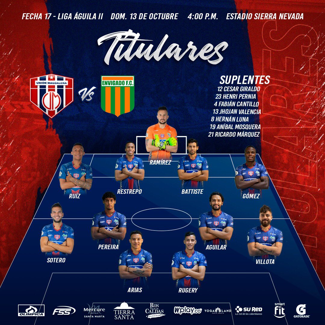 🔵🔴🌪 | ¡VAMOS POR LA VICTORIA! Así quedó estipulada la nómina titular para afrontar el compromiso por Liga Aguila II frente a Envigado FC (<a href="/EnvigadoFC/">Envigado Fútbol Club</a>). 

#UniónYoTeApoyo 💪🏽