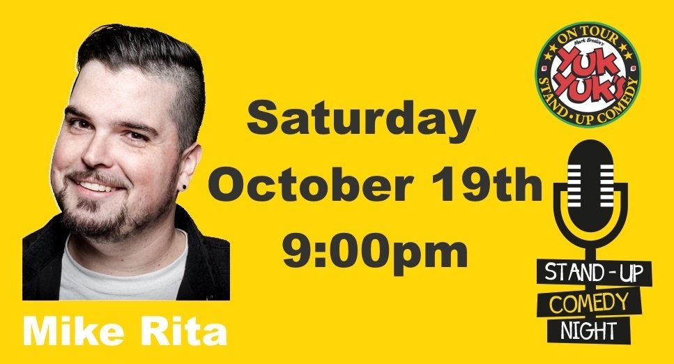 JollyTaxpayer's tweet photo. Yuk Yuk’s Saturdays in Barrhaven with the extremely funny Mike Rita  A show not to be missed 

Retweet to win a 4 pack of tickets for the show 

Ticket price $10 in advance $15 at the door
#myBarrhaven #Barrhaven #yukyuks #comedyshow 
@YukYuksOttawa @RitaTheSir https://t.co/R1TC8TqoGn