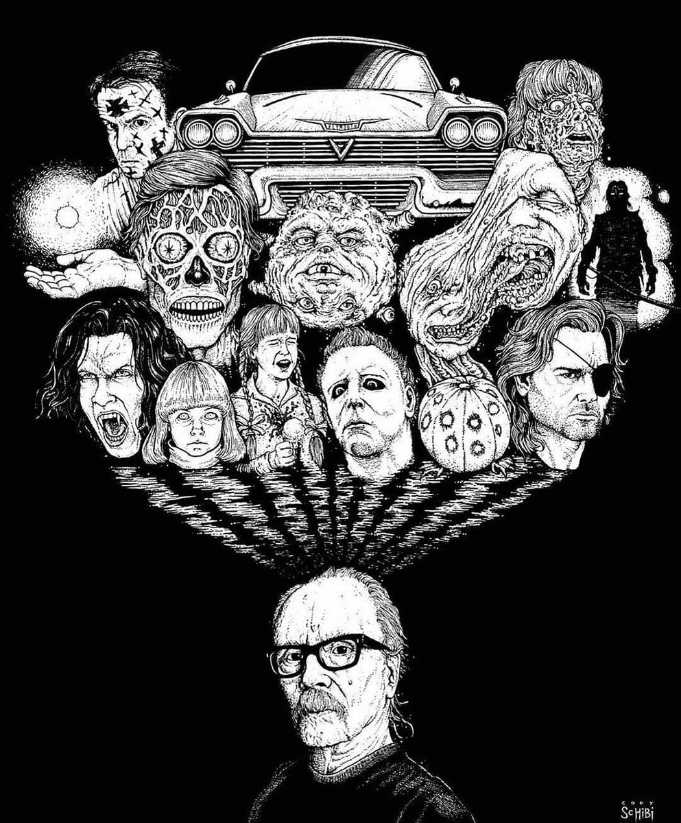 brunoo_xForPunx's tweet photo. Masters Of Horror, John Carpenter, e seus monstros, suas histórias, suas criações...🖤 
#horror #instahorror #johncarpenter #master #horrormasters #horrorcommunity #horrorgram #mestresdohorror #terror #carpentersmovies #monstros #mestresdoterror #instamovie #horrormovies #art https://t.co/1lCOw7IpcG