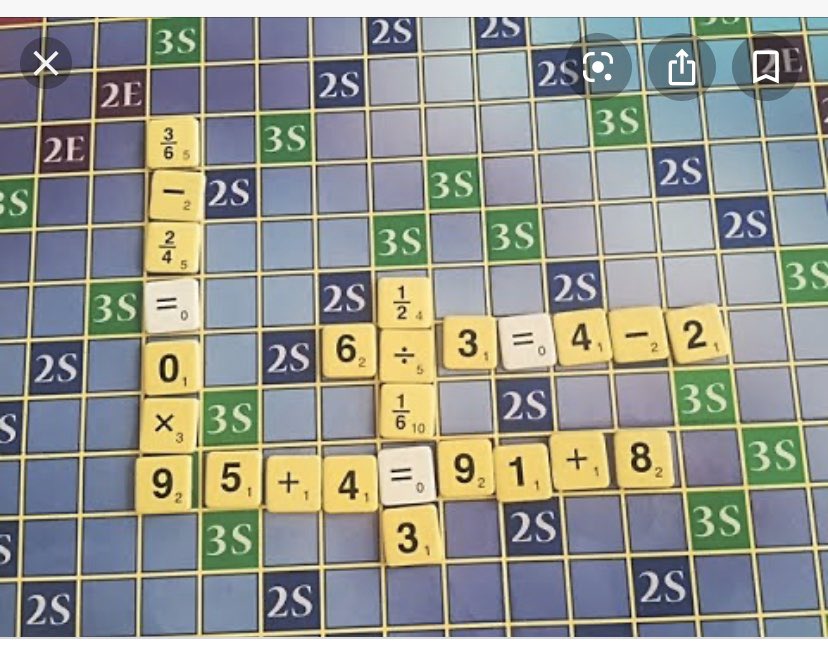 MsSmaraw's tweet image. Am I the only one who didn’t know about this maths scrabble game?? It looks brilliant! ❤️ #equate #equateboardgame #mathslesson #mathlesson #primary