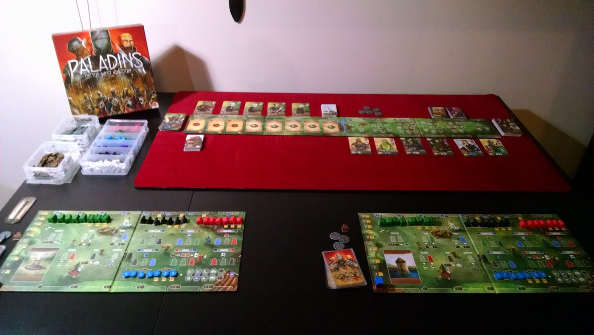 FookesJ's tweet photo. Paladins of the West Kingdom.  Two player setup learning game.  Looks interesting. Play more boardgames! https://t.co/jUZSFwlTQe