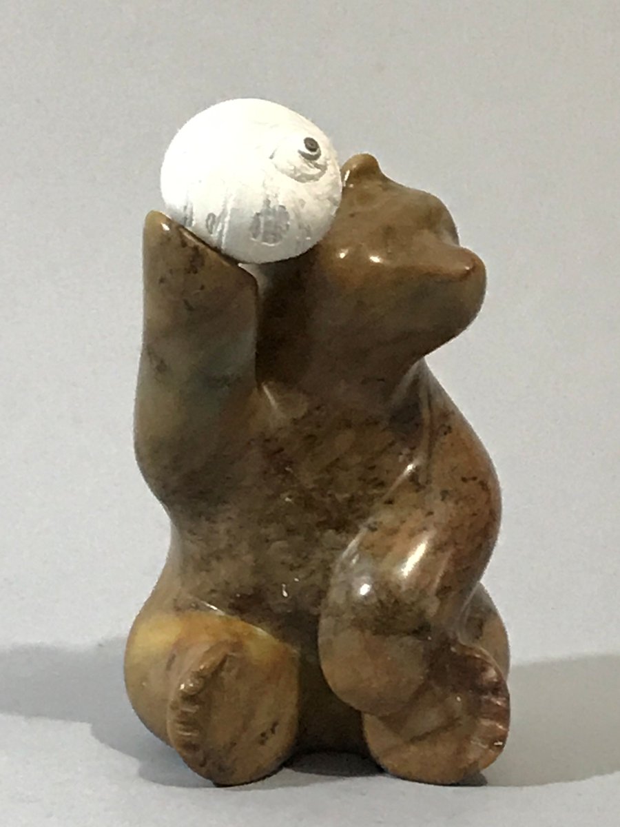 kanatagallery's tweet photo. This beautiful bear carving by our Gallery artist, stonecarver Patrick Imai, was sold yesterday! "I Can Hear the Sea" was holding court in the Gallery's Going Home show, until it found a new home. #stonecarving #kanatagallery #KCAG #ottawa https://t.co/GygowbFBwv #kanata https://t.co/l5TB3zU05j