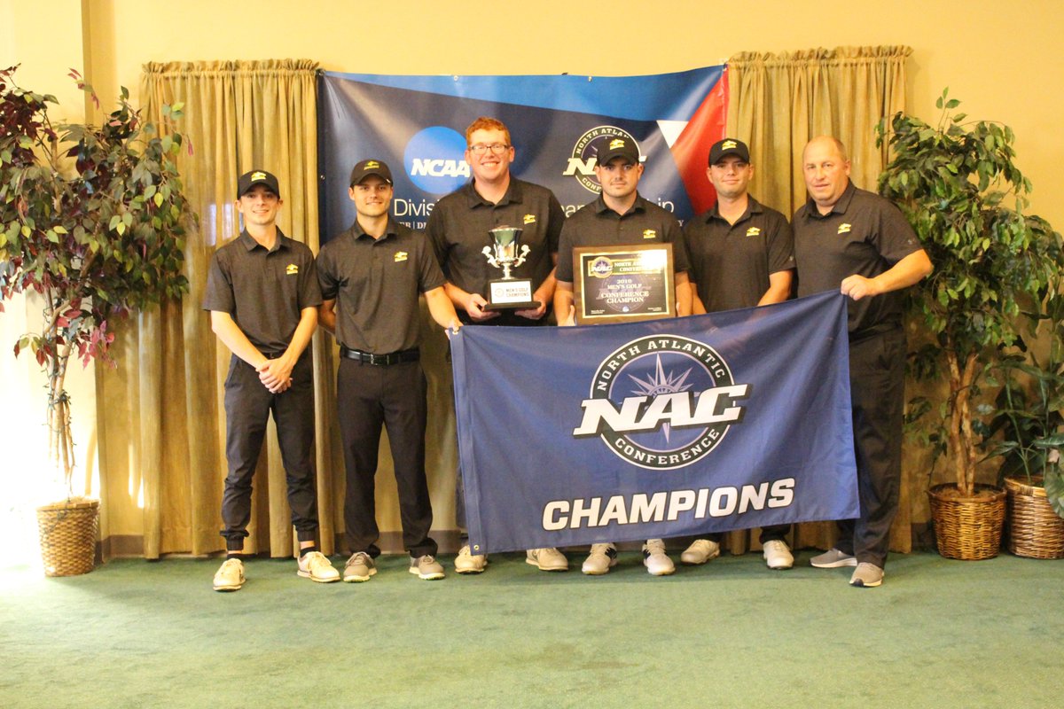 DelhiBroncos's tweet photo. MGOLF: And SUNY Delhi is your 2019 Men's Golf Champion! Men combine for a 600 (295, 305) total score for their first NCAA conference title! #DelhiDrive https://t.co/9WzV6DPRmo