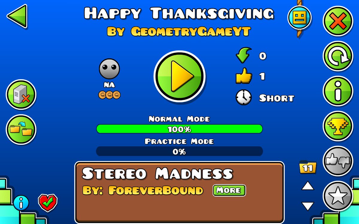 TheGamersforyou's tweet image. My Thanks Giving level has just been posted!!! ID: 57793141
#geometrydashlevel #geometrydash #gd #thanksgiving #geometrydash2.11 #geometrydashfullversion #geometrydashcreator #geometrydashleveleditor