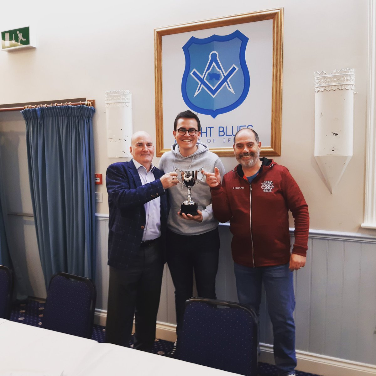 jerseylightblue's tweet photo. A great day at the Temple today as we hosted the inaugural Light Blues Club of Jersey Quiz. Well done to James, Paul and Adie who won. Thanks also to Quizmaster Dave! #Freemasonry #lightblues #quiz #Jersey https://t.co/3cFWZBgCqg