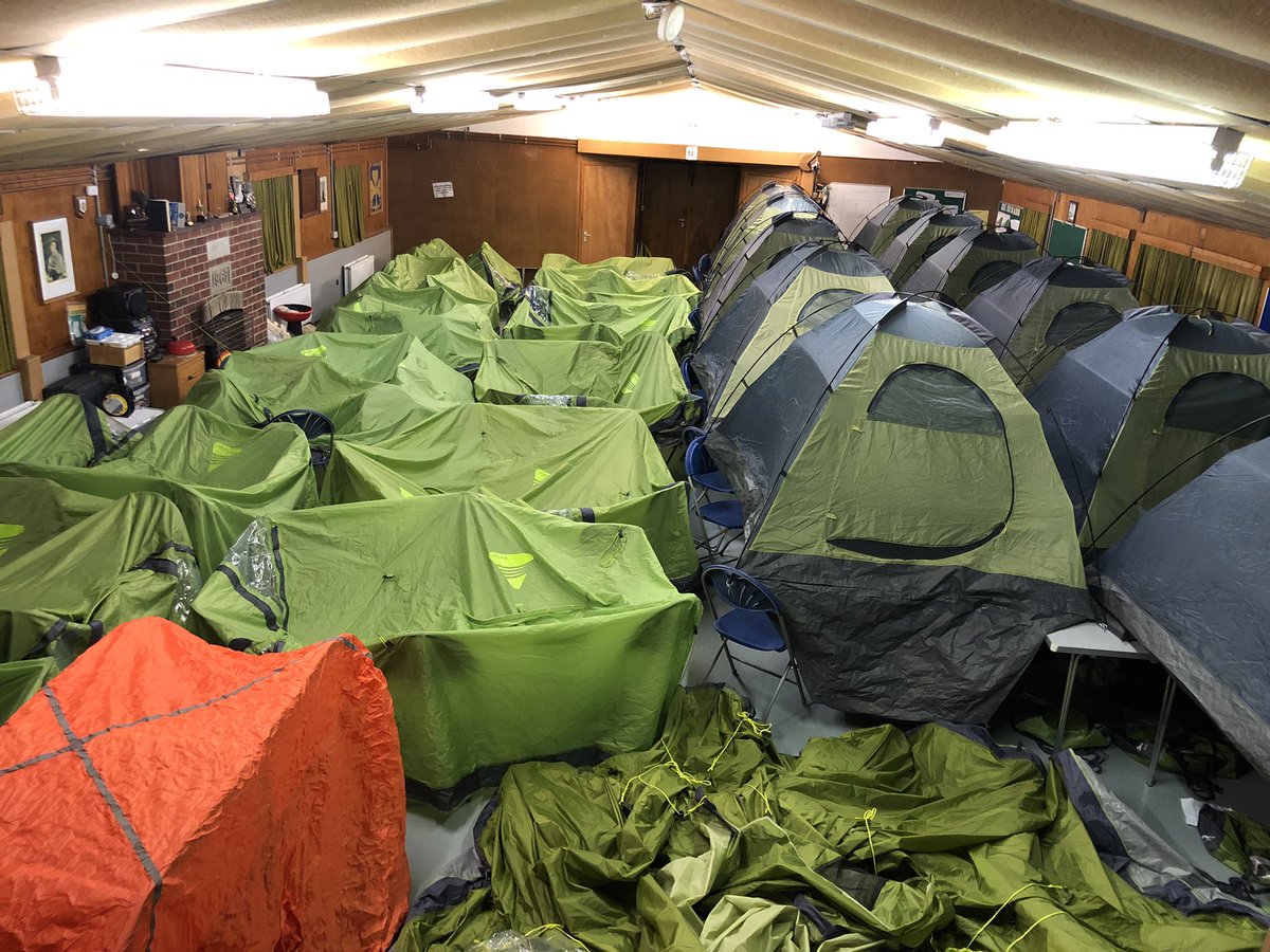 CCGSDofE's tweet photo. Massive thank you to @1stStLawrence for letting us use their hut to dry 13 tents, 5 storms shelters and the teachers tent! We are very grateful! Time for the staff to go home now!  @CCGrammarSchool #dofe #expedition #tents #drying #vango https://t.co/UkvSl4rSq8