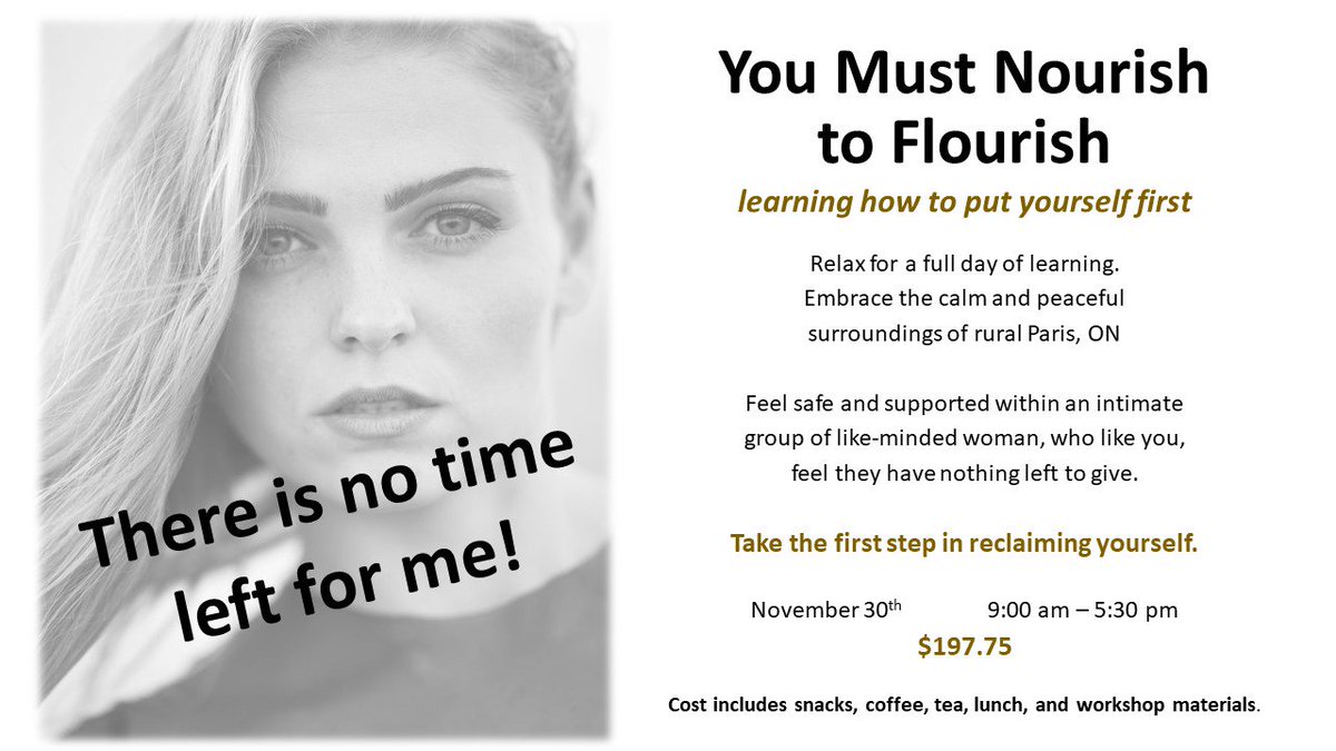 TammyMasterKey's tweet image. #NourishToFlourish #MakingTimeForYourself #Retreat #SelfCare  Learn how to carve time out for yourself. One day retreat.  Paris, ON  To learn more tdadams@rogers.com