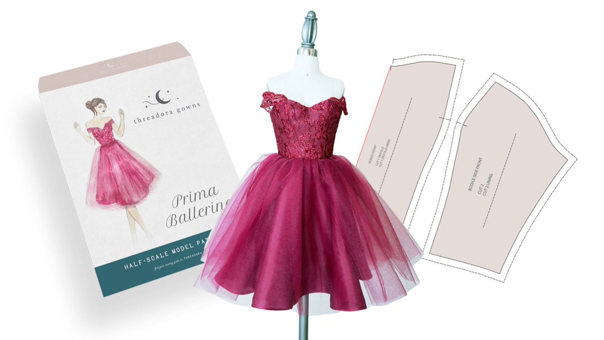 elisetonn's tweet photo. Create beautiful gowns, themed to inspire you beyond just sewing. If you dream of silk and tulle, then you’ll love to practice on a Threadora half-scale pattern. Support our crowdfunding campaign and become a backer for fabulous rewards. 🎩✨ https://t.co/NWPDfWSLlU *•*•* https://t.co/EqnSONoTnO