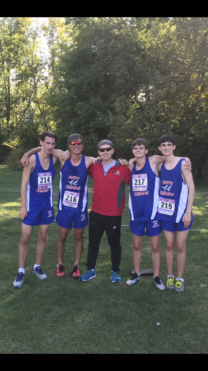 RobRueff's tweet photo. It was PR’s all around for the Indy CC Rebels today at the @brebeufcctrack  @usatfin Indianapolis XC Classic! #runchat #hoosierxcgrandprix #usatfmasters #dowork #TrustTheProcess #BelieveInExtraordinary #improveeveryday #xcseason #xcislife https://t.co/CUUVidiC3R