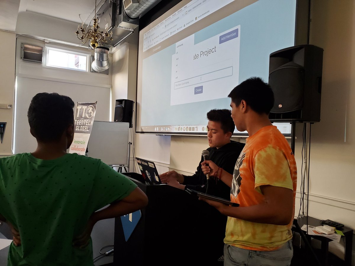 HarshaTtsf's tweet photo. Collaboratory, a project by Varun, Calix, and Nicholas, help groups of people create and collaborate efficiently and effectively. Presented at the 2019 TeenTechSF Civic Hackathon!

@MakeSchool @teentechsf #TTSFcivichackathon #civichackathon https://t.co/gIUk8LC4Vv