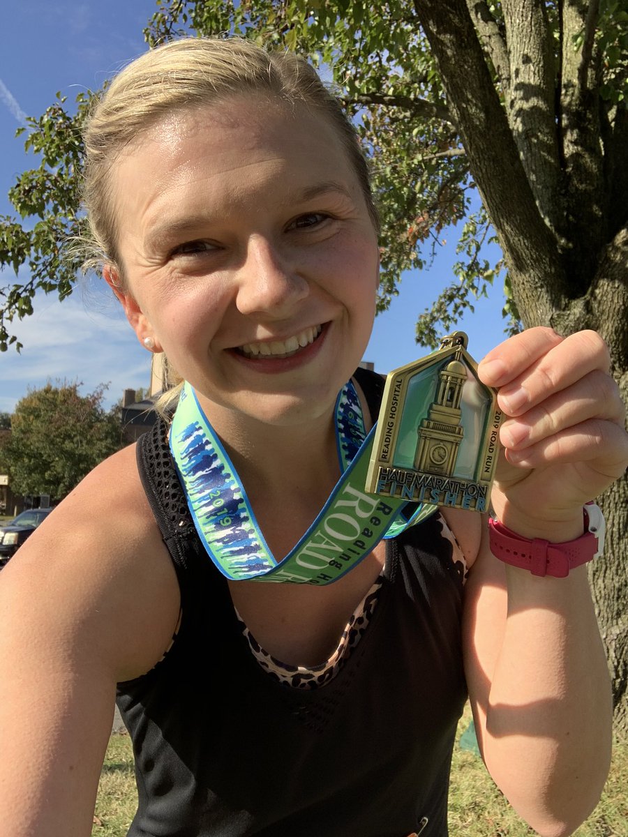 Miss_Amanda_LSW's tweet photo. Today I ran my first half marathon. 11 hours later it hurts to walk, but I’m still emotionally on my runner’s high from conquering this goal 🏃🏼♀️👊🏻 #myfirsthalfmarathon #readinghospitalroadrun https://t.co/EWIi6KSeG1