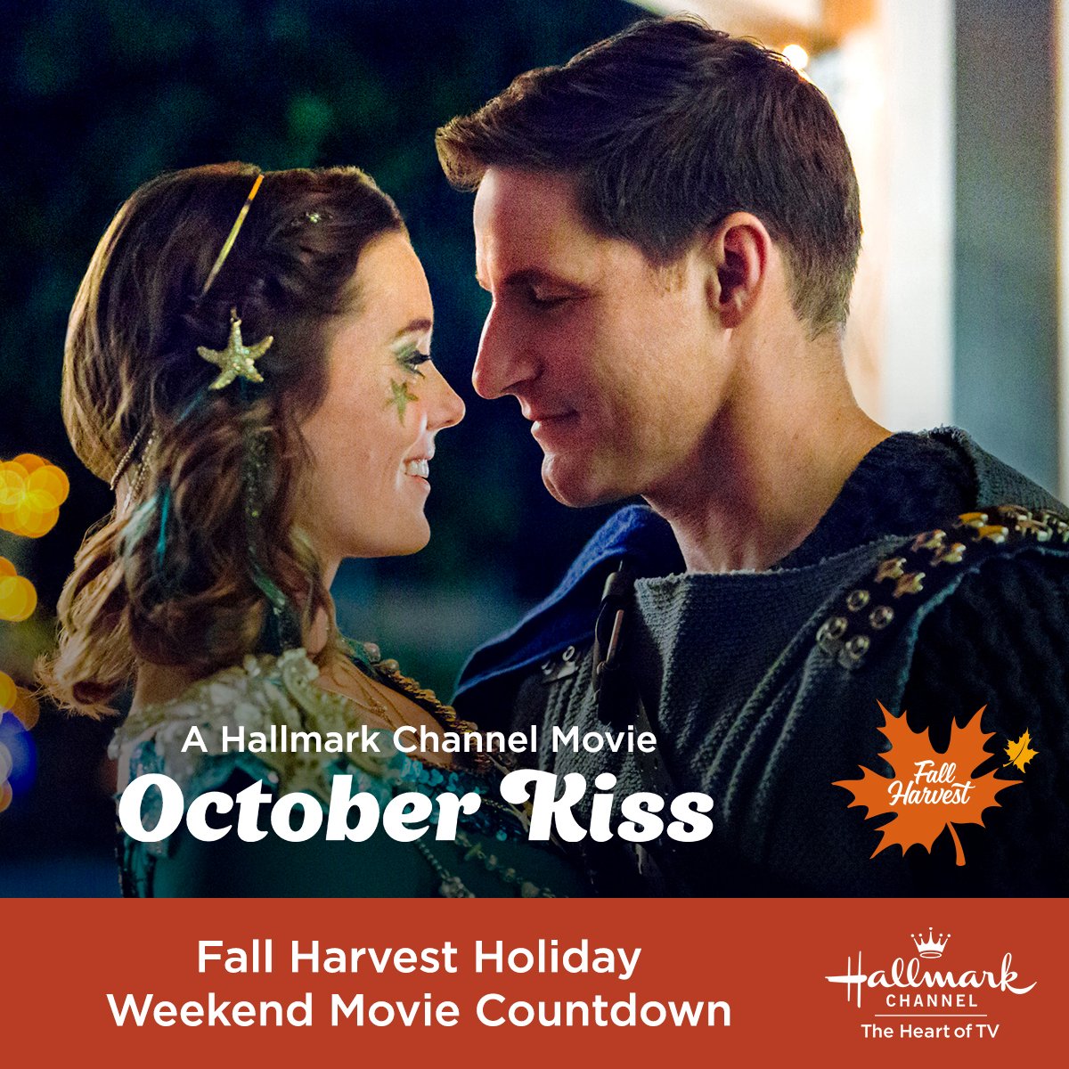 hallmarkchannel's tweet image. Experience the wonder of the #FallHarvest season with this fan-favorite! Coming in at #14 on the #FallHarvest Holiday Weekend Movie Countdown is #OctoberKiss starring @imthesmash and @Sam_Jaeger! 🎃