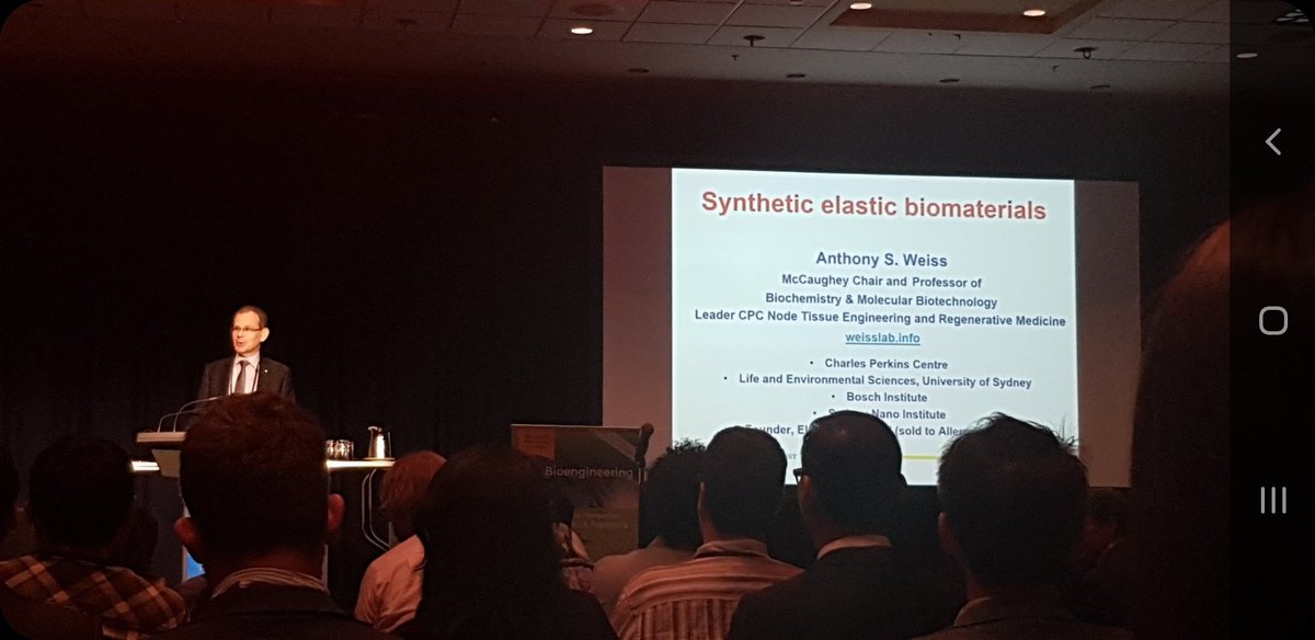 Fantastic opening plenary fron Tony Weiss on the versatility on elastin. <a href="/ApTermis/">TERMIS-AP + ABMC7 2019</a>