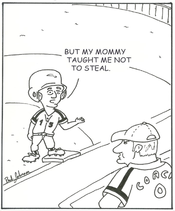 safespace_comic's tweet photo. But my mommy taught me not to steal.

#baseball #stealing #webcomics #webcomic #humor #coach #coaching #values #morals #comicstrip #littleleague #firstbase https://t.co/I3hZKoTMgL