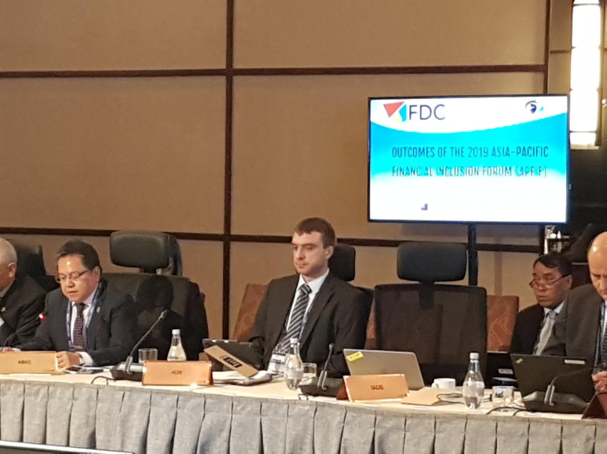 TheFDCGroup's tweet photo. Wonderful to see Julius Caesar Parreñas presenting the outcomes of the 2019 Asia-Pacific Financial Inclusion Forum (APFIF) at the Finance and Central Bank Deputies' Meeting in Chile #APFIF #APFF #APECChile2019 https://t.co/Hs0CluBpzk