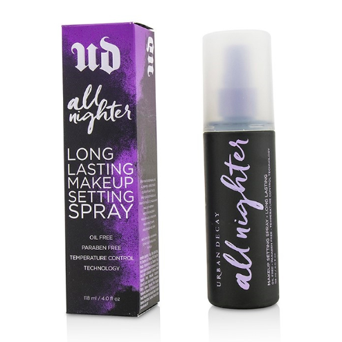 Urban Decay's All Nighter Long Lasting Makeup Setting Spray holds makeup up to 16 hours! I'm giving one away on Twitter. To enter, follow <a href="/davelackie/">dave lackie</a> &amp; RT