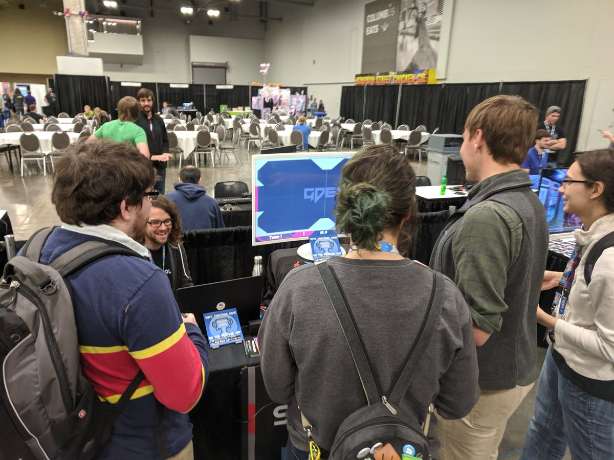 buttonpunch's tweet image. Just unwinding after @TheGDEX - many spins were spun. Thanks to everyone who played #Spinball! Some of our favorite quotes from the weekend:
&quot;It&apos;s a new SPIN on Pong&quot;
&quot;This is like Fidget Spinner Rocket League&quot;
&quot;It&apos;s like foosball meets air hockey!&quot;
&quot;I&apos;m gonna buy this game!&quot;😀