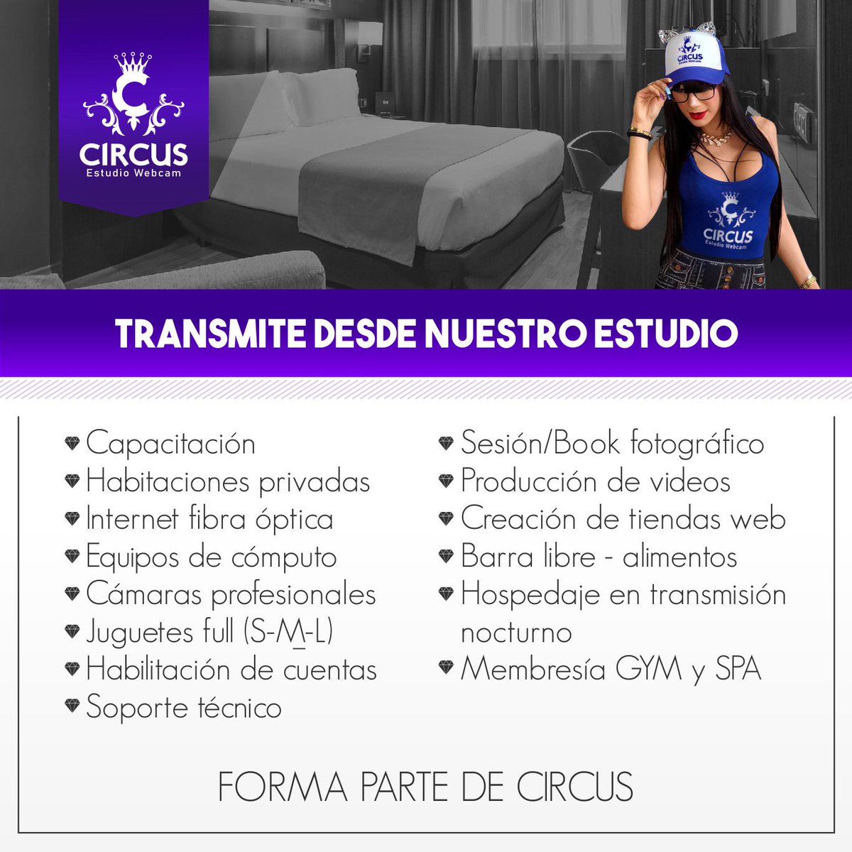 WebcamPeru's tweet photo. 📡Tus transmisiones desde nuestro estudio serán 100% profesional y te engreiremos diariamente como la modelo que eres.
#ModelosWebcamPeru
#CircusEstudioWebcamPeru https://t.co/A91V8n4f5m