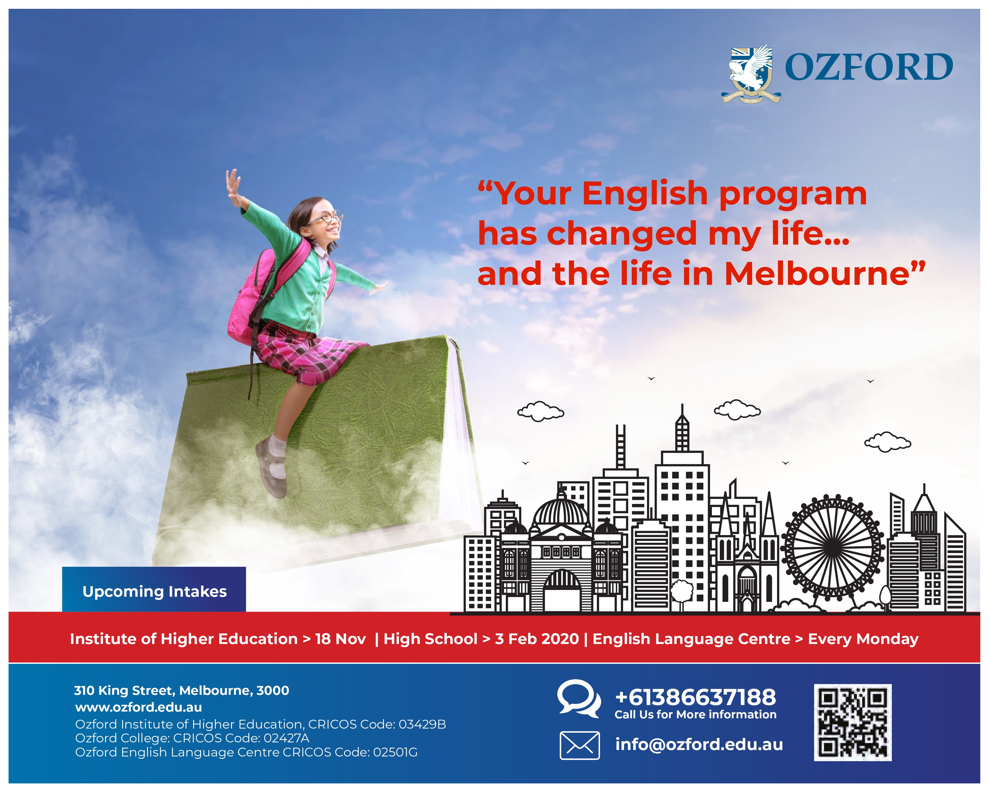 Ozford Australia on X: Come and change your life by studying English with  us #ozfordaustralia #studyozford #studymelbourne #loveaustralia   / X