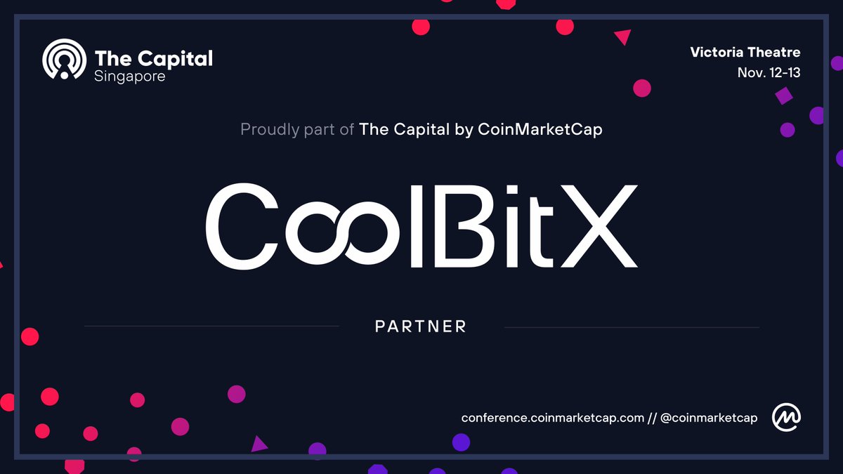 coolwallet's tweet image. CoolBitX is a proud Partner of The Capital by CoinMarketCap on November, 12-13 in Singapore! See you all there! @coinmarketcap #TheCapital