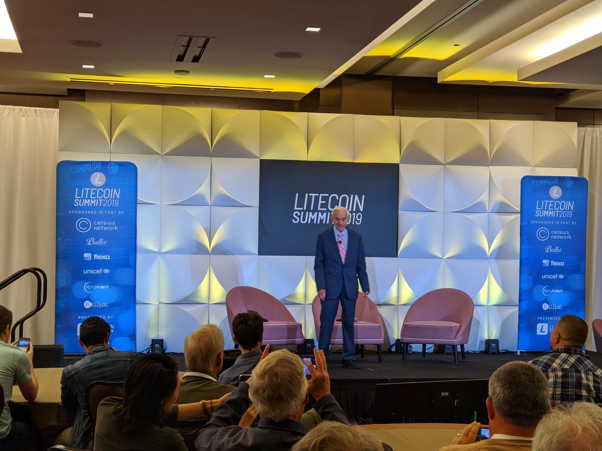 Excited to see Dr. Ron Paul talking about liberty and separation of state and money at the Litecoin Summit!

I'm only attending the summit to see Ron Paul. 😂

#LTCLV19