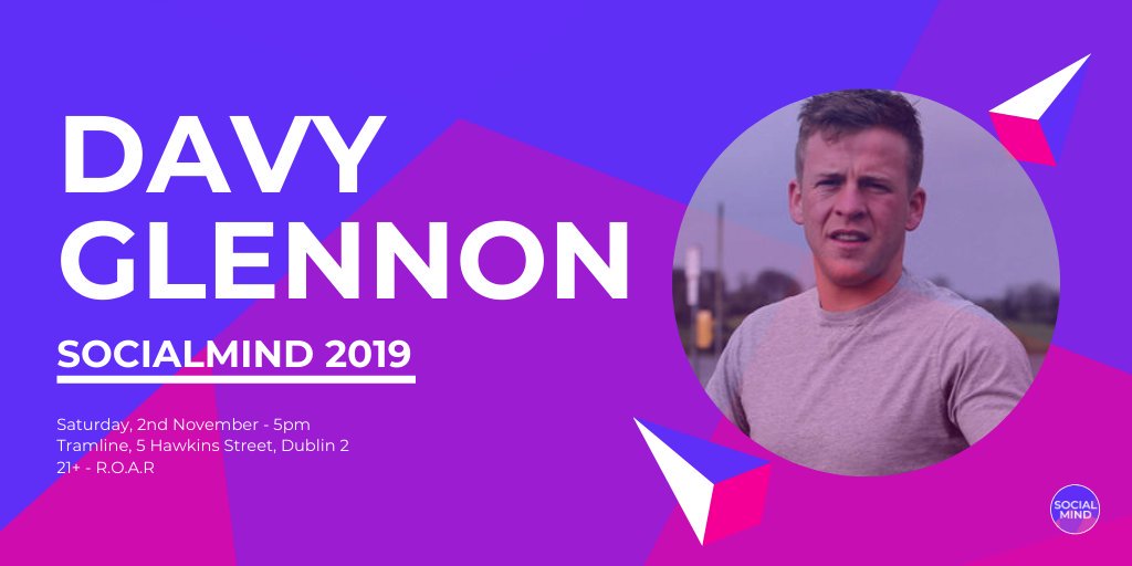 We're over the moon to welcome another incredible speaker to our panel for #SocialMind2019... <a href="/DavyGlennon8/">Davy Glennon</a> - To register for tickets be sure to follow the link in our bio, tickets are free but limited so be sure to register now💜