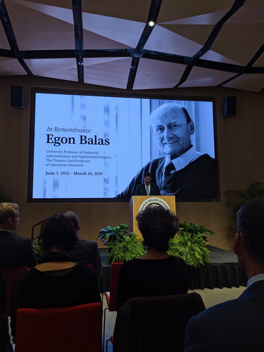 Michael Trick (@miketrick) on Twitter photo At the memorial for Egon Balas at <a href="/teppercmu/">Tepper CMU</a> . He is one of the most amazing people I have met. #orms At the memorial for Egon Balas at <a href="/teppercmu/">Tepper CMU</a> . He is one of the most amazing people I have met. #orms