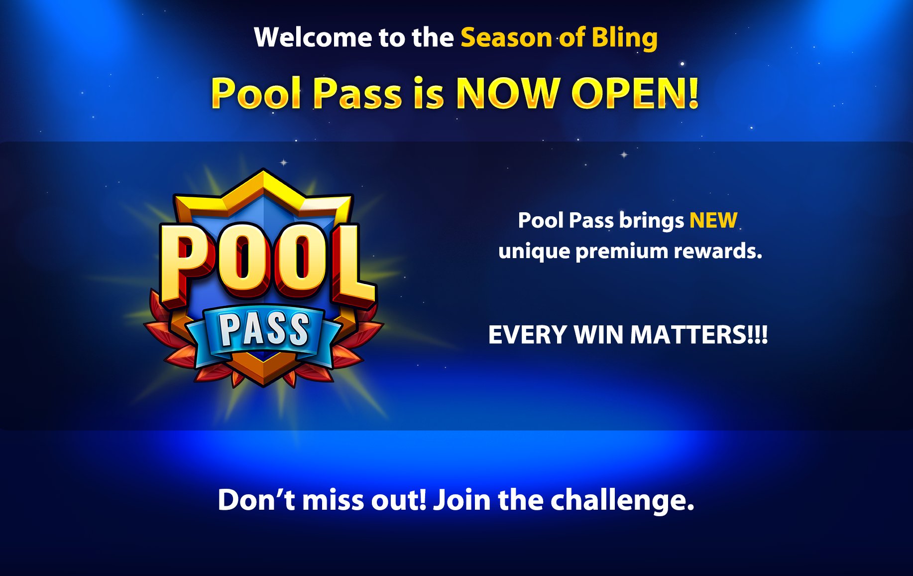 8 Ball Pool Season Of Bling Is Officially Open Win Games To Accumulate Pool Points And Rank Up To Get Rewards Join The Season