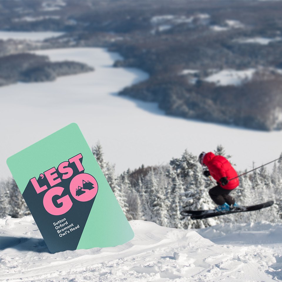 1 PASSE DE SKI, 4 STATIONS
Connaissez-vous la carte L'EST GO? Cette nouvelle passe de ski vous permet de dévaler les pentes des 4 stations des Cantons-de-l'Est, et ce, tout l'hiver! Wow! À vous Orford, Bromont, Sutton et Owl's Head!
cantonsdelest.com/lestgo