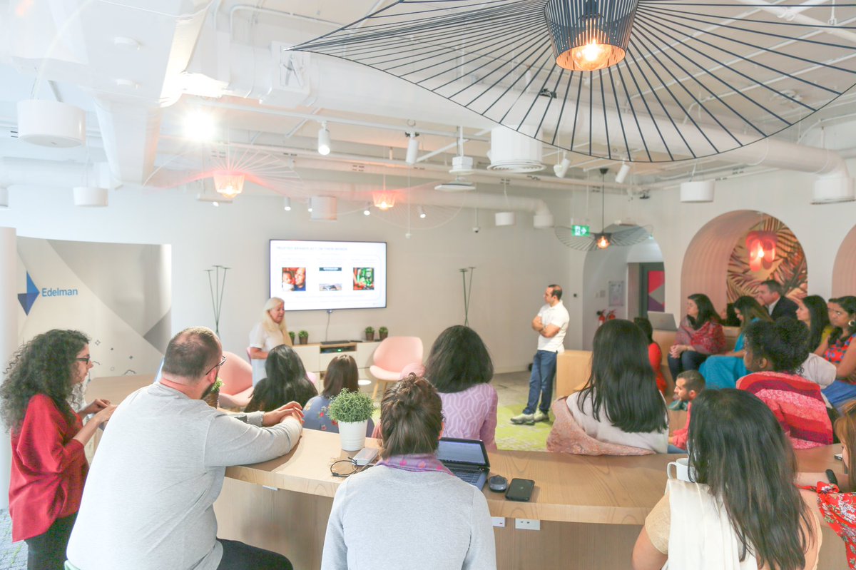 EdelmanME's tweet photo. Great having Carol Potter, Global Vice Chair - Brand at #Edelman in our #Dubai offices last week where she unveiled the 2019 Edelman Trust Barometer Special Report – In Brands We Trust. #EdelmanCommunity https://t.co/cBKV4Ow0Fe