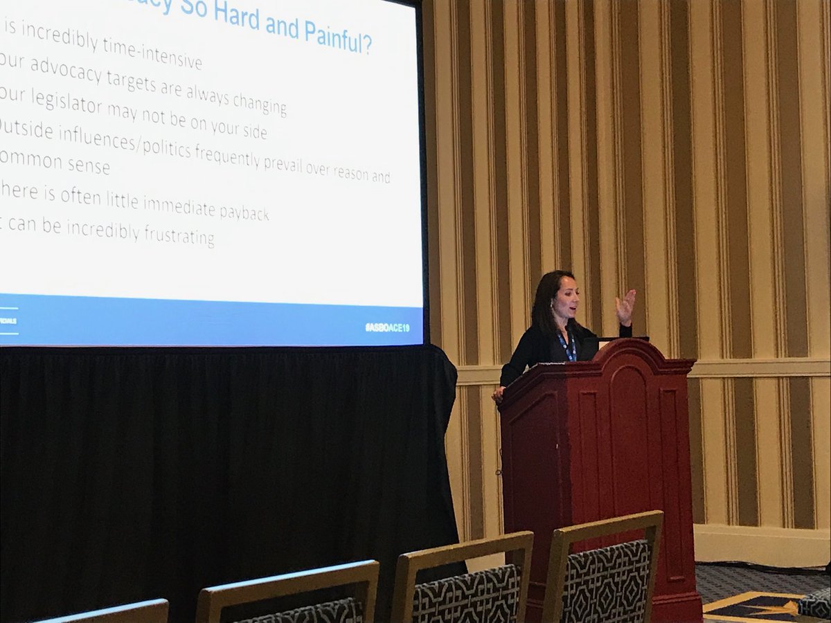 #ASBOACE19 PASBO Assistant Executive Director Hannah Barrick leading session on Effective Advocacy
