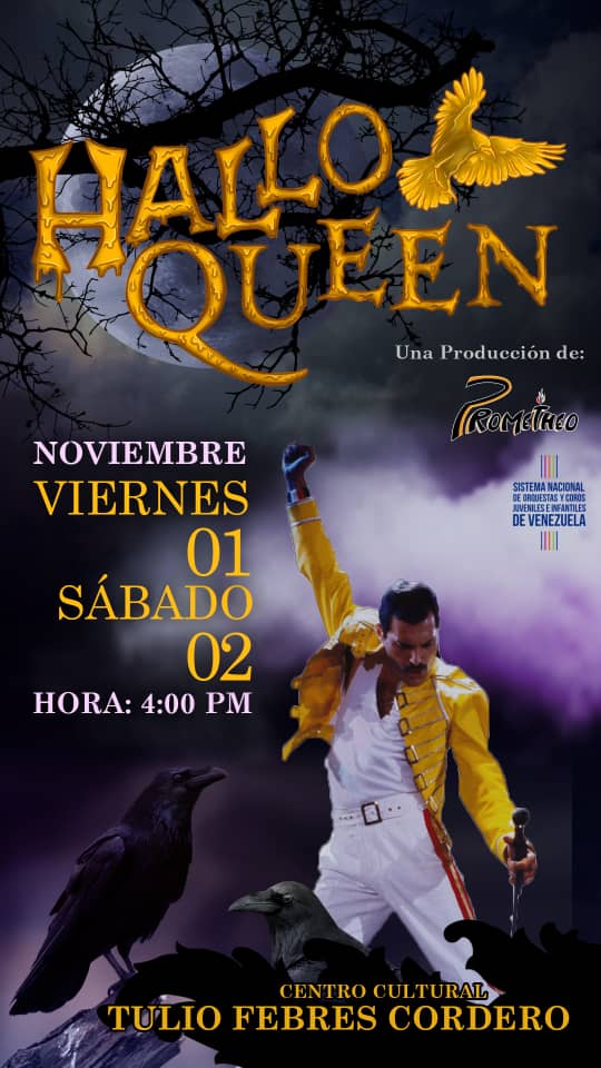 :::::::::HALLOQUEEN::::::::::::
No te lo puedes perder.
Fecha: 01 y 02 de Noviembre 2019
Lugar: C.C Tulio Febres Cordero
Hora: 04:00 pm
Para adquirirlas
Inf. de precios:
Instagram: @elsistema_merida
y síguenos...
#HalloQueen