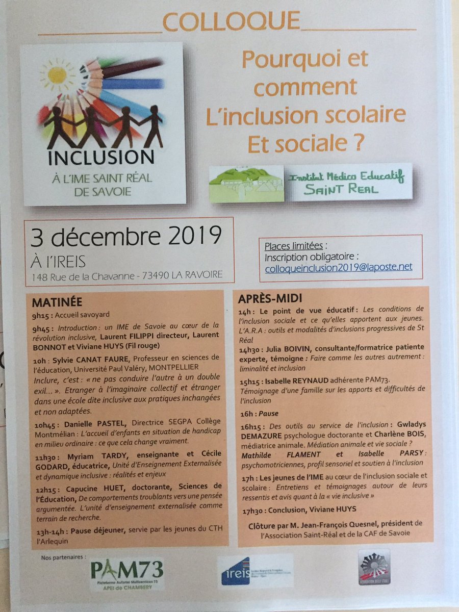 Gomgauth's tweet photo. Pourquoi et comment l’inclusion sociale et scolaire ? @CanatFaure #ime Saint Réal #ash #ireis #colloqueinclusion2019 3 décembre 2019 #inclusionscolaire #inclusionsociale #inclusion https://t.co/RMg2fLxkbL