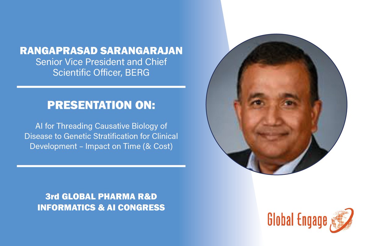 lifesciences_GE's tweet image. Rangaprasad Sarangarajan will speaking straight after lunch. Here&apos;s a reminder of his recent blog #PharmaInformaticsCongress ow.ly/p66j30pLZCl