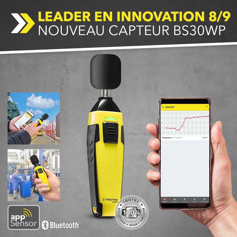 TROTEC24_FR's tweet image. Rend votre smartphone encore plus intelligent – Sonomètre avec capteur appSensor de Trotec #App #appSensors #BS30WP #measuringdevices #MultiMeasureMobile #Smartphone #trotec trotec-blog.com/fr/?p=19821