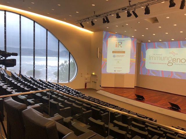 Immunogenomics's tweet photo. We’re set up at @ChampalimaudF &amp; ready to go for #IGC2019! Looking forward to hearing about the latest in #immunogenomics from leading researchers this week! #immunology #genetics @hudsonalpha https://t.co/CpOX4OikWn
