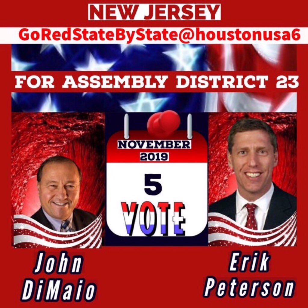 seebee119's tweet image. ATTENTION‼️ NJ District 23
Nov.5th let’s get out to your polling station. Your assemblymen stand up for law &amp;amp; order, always putting you &amp;amp; your family first. 
VOTE✅ DiMaio for Assembly
VOTE✅ Peterson for Assembly
#RedNovember #LeadRight #SaveNJ …