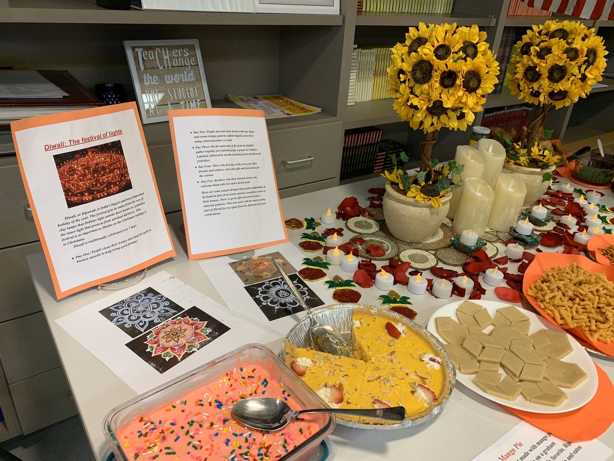 Happy Diwali! Shout out to Chetna, Kavita, and Monica for helping us all learn about Diwali and sharing some amazing treats with us. What  a great start to the week! <a href="/ECJSchool/">Elsie Johnson School</a> <a href="/CCSD93/">CCSD93</a>