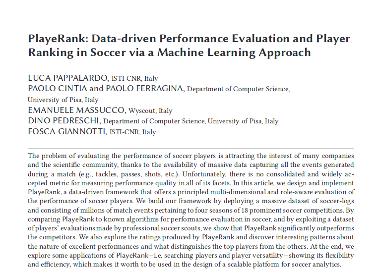 lucpappalard's tweet photo. ⚽️ The "beautiful data" was gift number one. Gift number two is #PlayeRank: data-driven, AI-based, human-validated algorithm for performance evaluation! @ACMTIST #SportsAnalytics
1⃣ Paper👉https://t.co/2H9vfuz3Od
2⃣ Code👉https://t.co/674XgX8gSy
3⃣ Demo👉https://t.co/STJujXgnlc https://t.co/VcDAVuHccS