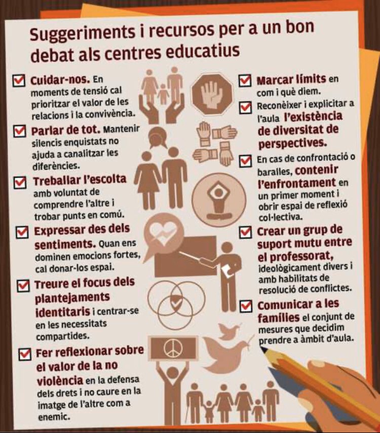 equitatorg's tweet photo. Mestres contra l’autocensura 
 La comunitat educativa admet que cada cop parla amb més naturalitat sobre el procés i les seves conseqüències 

 Les escoles busquen mecanismes per fomentar el debat i el contrast d’opinions a l’aula

https://t.co/ptbPcgij4F https://t.co/Nvu6lCf8us