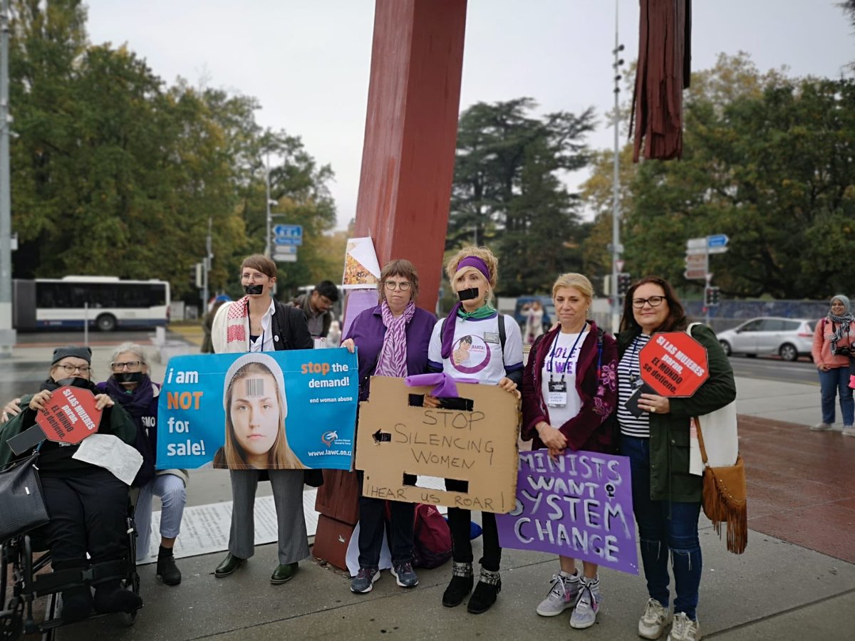 Silenced at @UN_Women #BeijingPlus25 because we dared to share voices of prostituted/trafficked/sexually exploited women and girls. Joined global women to say #stopsilencingwomen